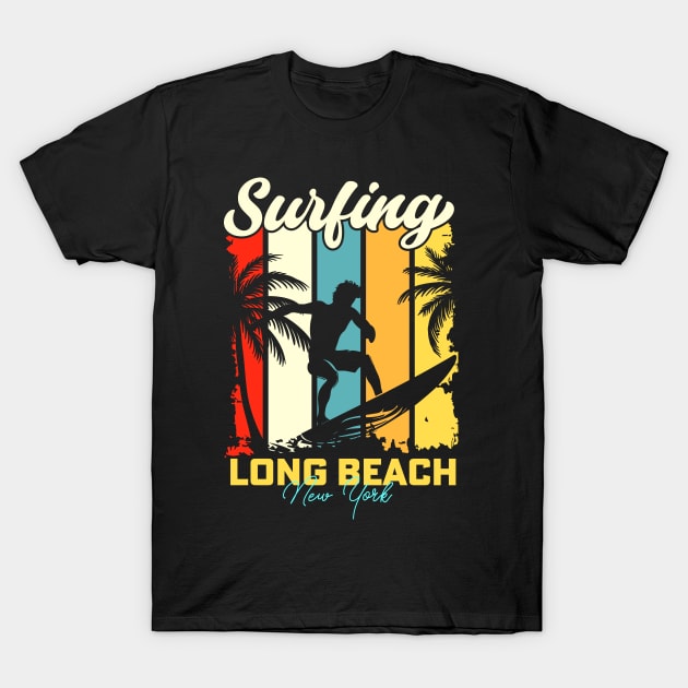 Surfing | Long Beach, New York T-Shirt by T-shirt US